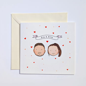 Personalised Valentine's Day Couple Portrait Greeting Card, 2 of 4