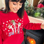 We Three Ostriches Illustrated Christmas Jumper, thumbnail 1 of 3