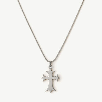 Men’s Large Cross Pendant Necklace, Christmas Jewellery Gift For Him, 3 of 5