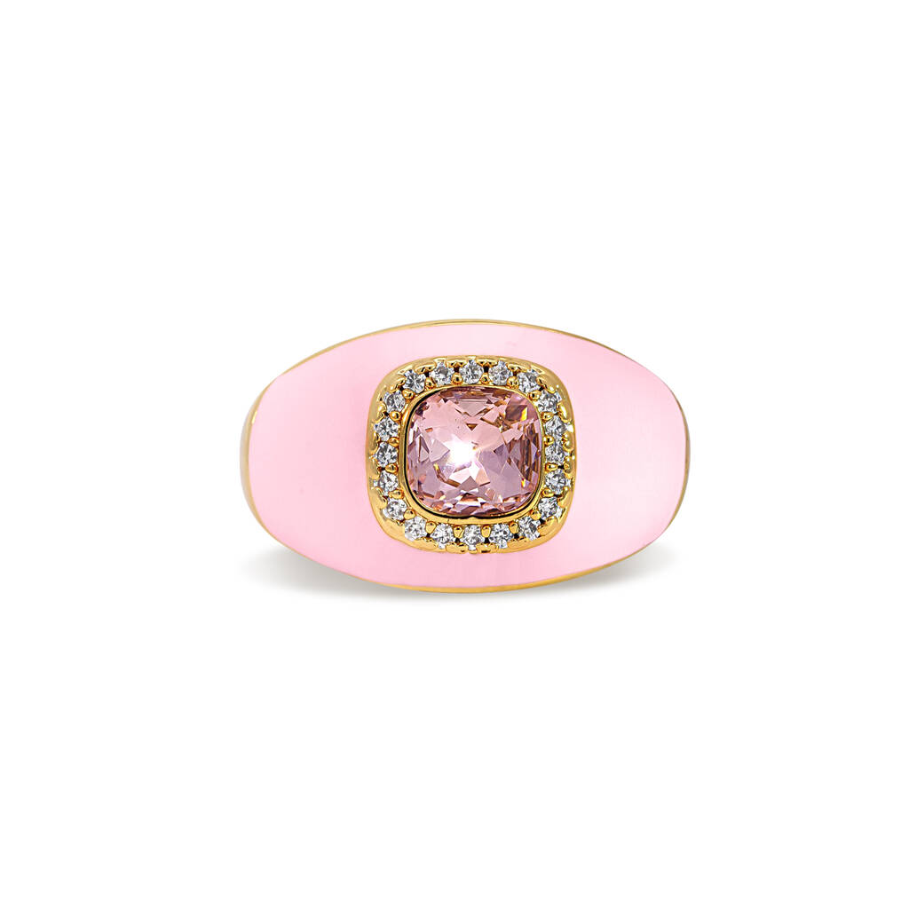 Pink Chunky Embellished Ring