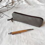 Fair Trade Handcrafted Leather Slimline Pencil Case, thumbnail 3 of 12