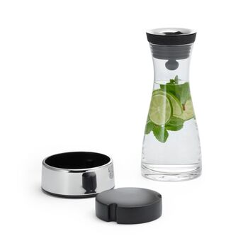 Water Carafe With Cooling Pad In Stand Stainless Steel, 3 of 3