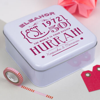 Personalised 50th Birthday Gift Tin, 5 of 5