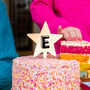 Personalised Children's Block Letter Inital Cake Topper, thumbnail 2 of 7