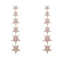 Graduated Star Drop Plated Silver Earring, thumbnail 5 of 9