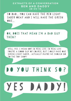 Dad Chat Personalised Conversations Print, 5 of 5