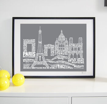 Paris Skyline Typography Print, 5 of 6