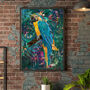 Macaw Parrot In Tropical Flower Jungle Wall Art Print, thumbnail 2 of 5