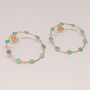 Turquoise Gold Hoop Earrings, thumbnail 2 of 7