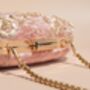 Disha Dusky Pink Velvet Oval Embroidered Clutch, thumbnail 6 of 8