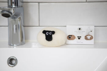 British Wool Felted Soap And Handmade Dish Gift Set, 3 of 4