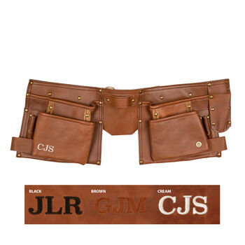 Personalised Brown Leather Tool Belt, 4 of 8