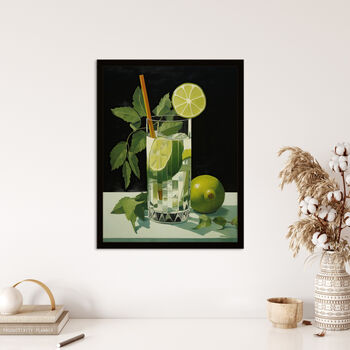 Virgin Mojito Cocktail Green Kitchen Wall Art Print, 3 of 5