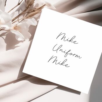 Phonetic Mum Mother’s Day Card – Mike Oscar Mike | Aviation Lover Card For Mum, 2 of 5