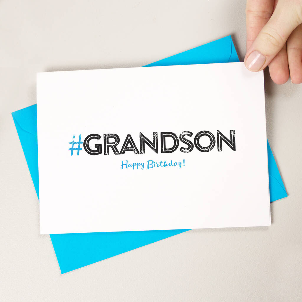 Hashtag Grandson Birthday Card By A is for Alphabet