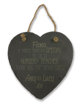 Personalised Slate Heart Thank You Teacher Gift, 4 of 4