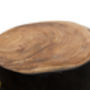 Natural Teak Round Black Stool Side Table With Rope, thumbnail 2 of 4