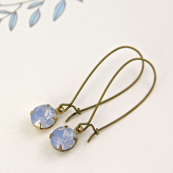 Opal Blue Drop Earrings Made With Swarovski Crystals, 2 of 9