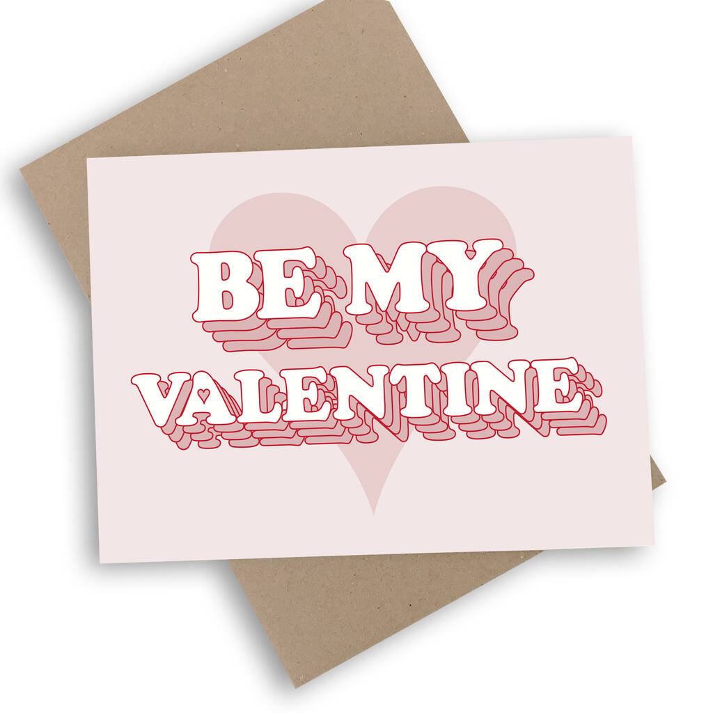'Be My Valentine' Retro Style Card, Eco Friendly By Mimi & Mae