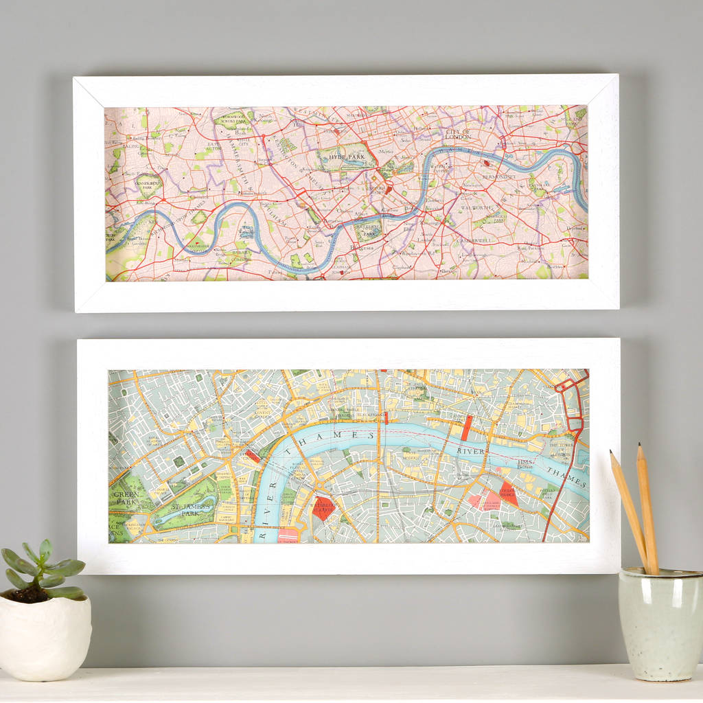 London Thames Hand Drawn Map Print By Bombus | notonthehighstreet.com