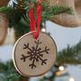 Christmas Wooden Snowflake Hanging Tree Decorations, thumbnail 1 of 2