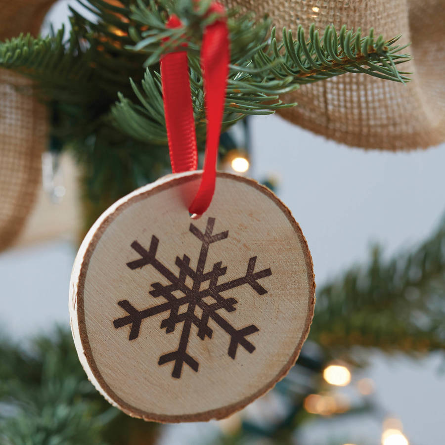 Christmas Wooden Snowflake Hanging Tree Decorations By Ginger Ray