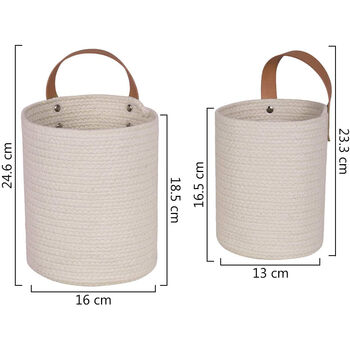 Set Of Two Wall Hanging Basket Woven Storage, 5 of 5