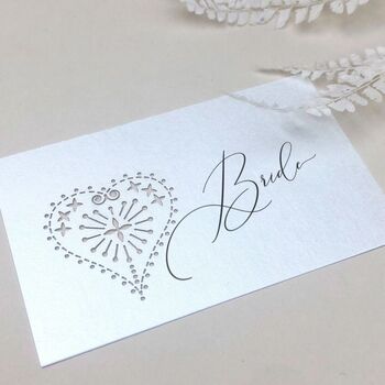 Heart Laser Cut Place Cards Pack Of 10, 2 of 6