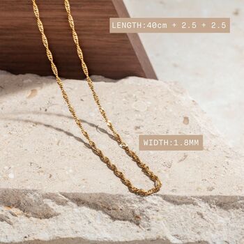 Gold Vermeil Plated Twisted Rope Chain, 6 of 6