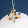 Personalised Sterling Silver Amber Tree Of Life Pendant Necklace, thumbnail 1 of 10