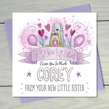 To My New Big Sister From The Baby Card, 2 of 4