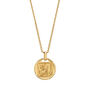Gold Plated Engraved Coin Pendant Necklace, thumbnail 2 of 3