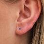Sterling Silver Sapphire Micro Stud Earrings – 3mm, thumbnail 1 of 4