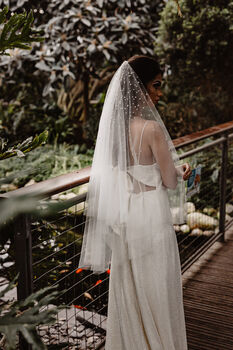 Katrina Pearl And Crystal Wedding Blusher Veil, 2 of 7