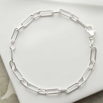 Sterling Silver Round Paperclip Bracelet, 3 of 5