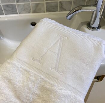 Embroidered Towel With Large Initial Letter, 2 of 5