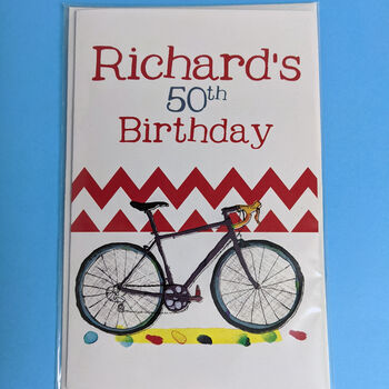 Personalised Cycling Birthday Card, 2 of 4