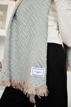 Winter Scarf Woven Duck Egg, 4 of 6