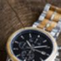 Oslo Engraved Wooden Watch With Stainless Steel For Men, thumbnail 7 of 8