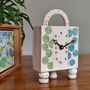 Carriage Mantel Ceramic Clock With Feet And Handle, thumbnail 4 of 9