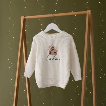 Personalised Gingerbread Children's Christmas Jumper, 4 of 4