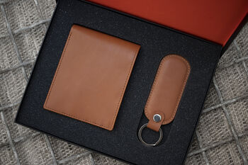 Mens Personalised Leather Wallet Gift Set, 5 of 12