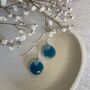 Handmade Turquoise Dot Earrings Silver Plated, thumbnail 4 of 7