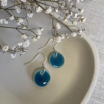 Handmade Turquoise Dot Earrings Silver Plated, 4 of 7