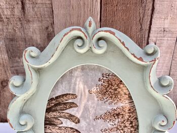 Oval Green Painted Photo Frame 5x6 Inch Vintage Style Home Decor, 3 of 8