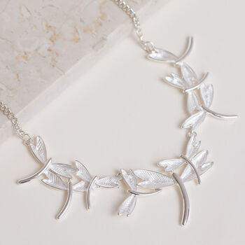 Dragonfly Layered Design Silver Colour Necklace, 2 of 3