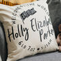 Personalised Welcome To The World New Baby Cushion, thumbnail 1 of 5
