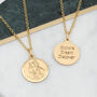 18ct Gold Plated Personalised St Christopher Necklace, thumbnail 1 of 6