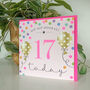 Balloon Brights 17th Birthday Card Pink, thumbnail 2 of 2