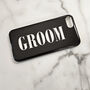 Glossy Black Groom Phone Case, thumbnail 1 of 6